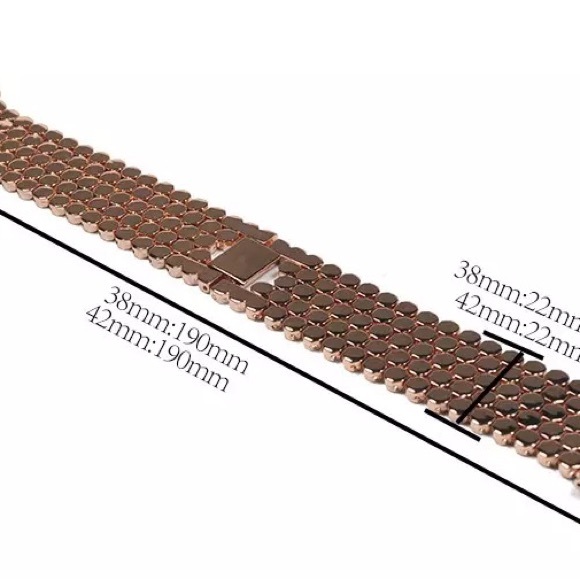 NEW Luxury Adjustable ROSE GOLD Stainless Steel Strap band For Apple Watch - Picture 6 of 6